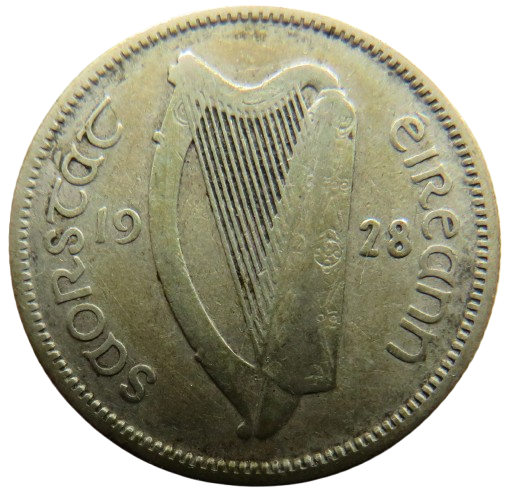 1928 Ireland Eire Silver Shilling Coin