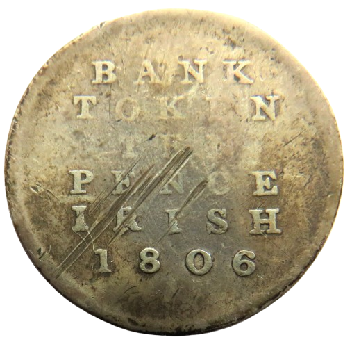 1806 King George III Silver Ten Pence Irish Bank Token