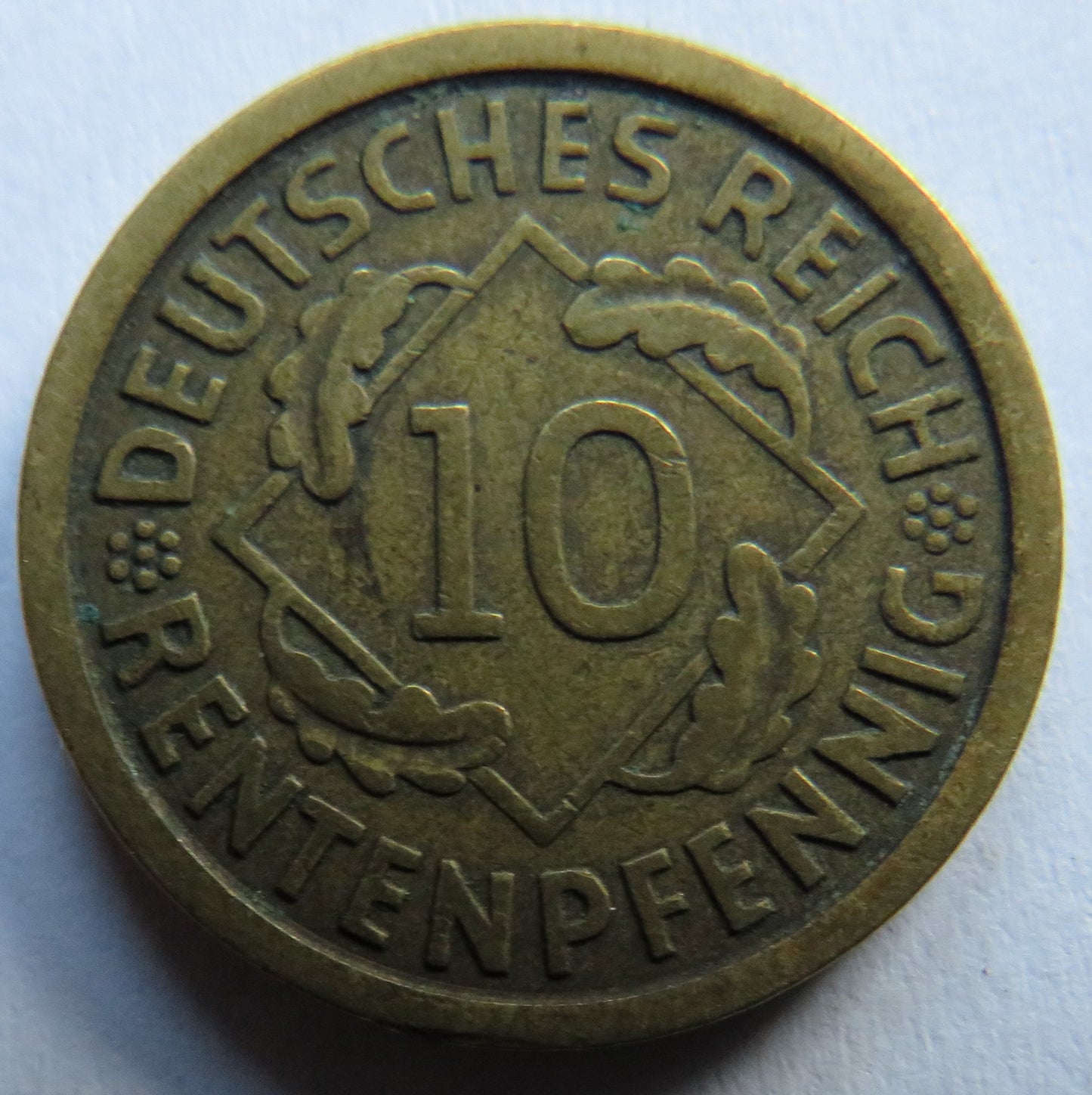 1924-A Germany - Weimar Republic 10 Reichspfennig Coin