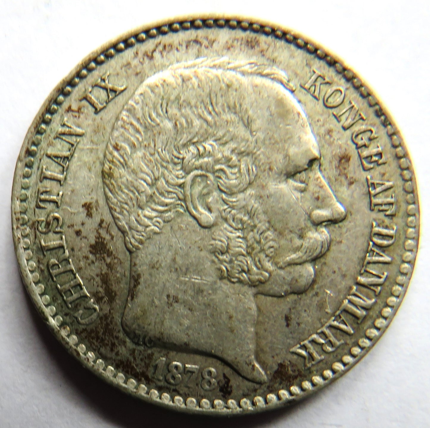 1878 Danish West Indies Silver 10 Cents Coin