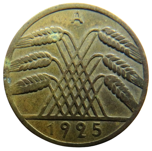 1925-A Germany - Weimar Republic 10 Reichspfennig Coin