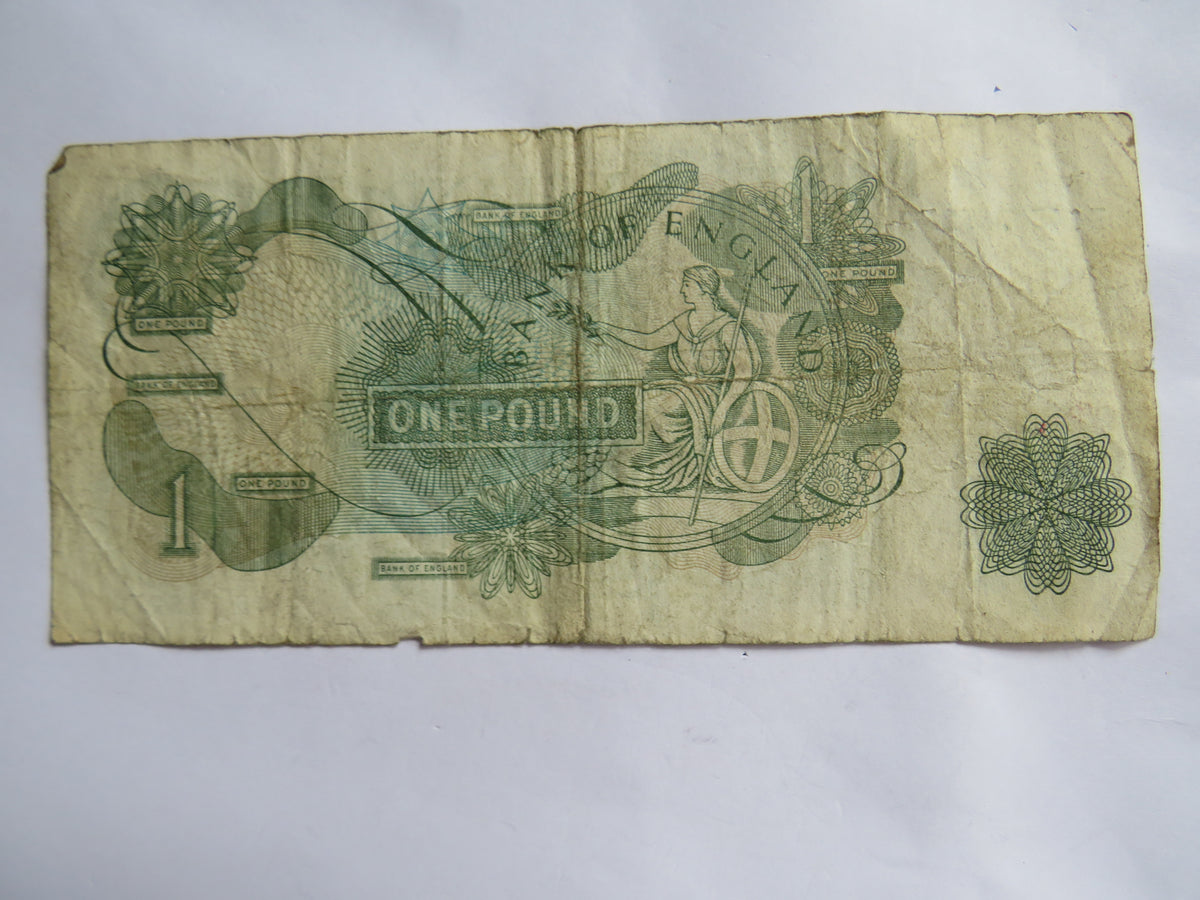 C.1970 Bank of England £1 One Pound Banknote J.B. Page (Z14E)