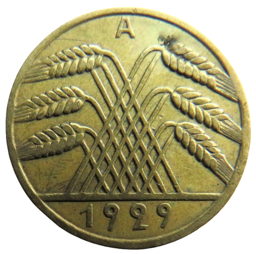1929-A Germany - Weimar Republic 10 Reichspfennig Coin