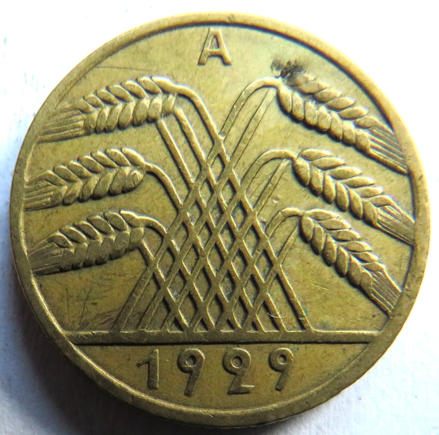 1929-A Germany - Weimar Republic 10 Reichspfennig Coin