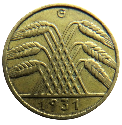 1931-G Germany - Weimar Republic 10 Reichspfennig Coin Rare Date