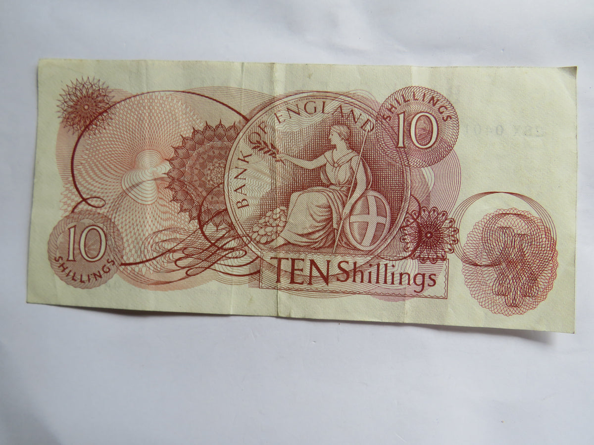 C.1967 Bank of England 10 Ten Shillings Banknote J.S. Fforde (28X)