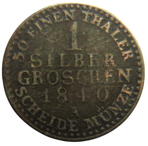 1840-A German States Prussia 1 Groschen Coin