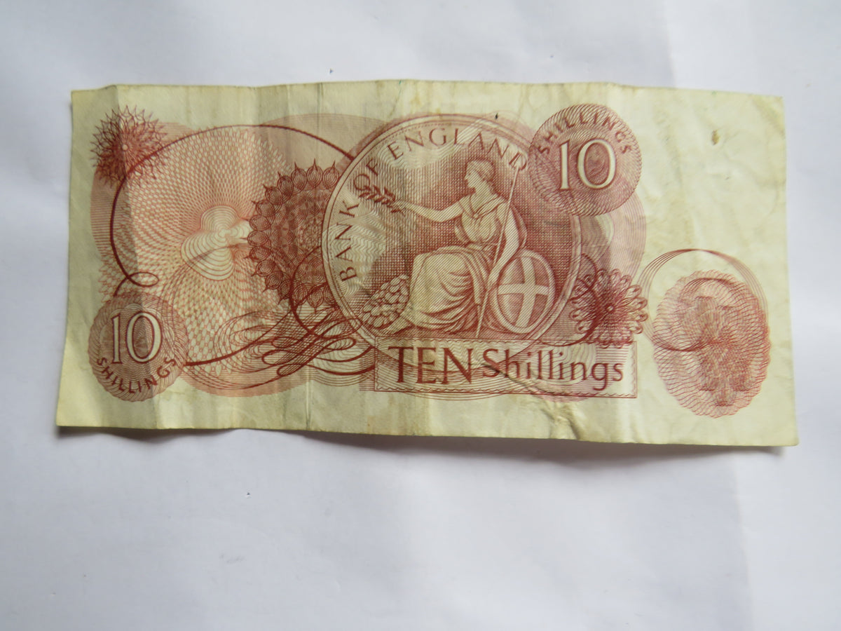 C.1967 Bank of England 10 Ten Shillings Banknote J.S. Fforde (72W)