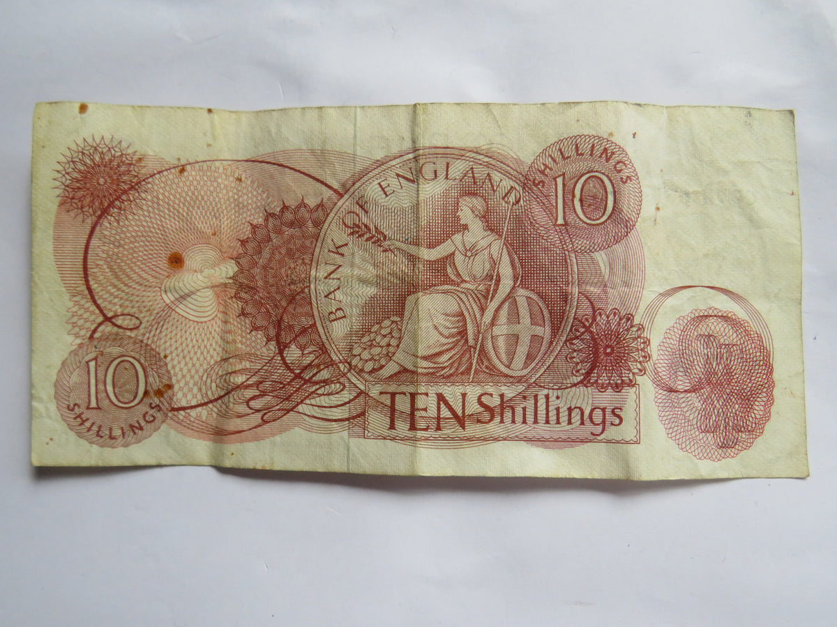 C.1967 Bank of England 10 Ten Shillings Banknote J.S. Fforde (C07N)