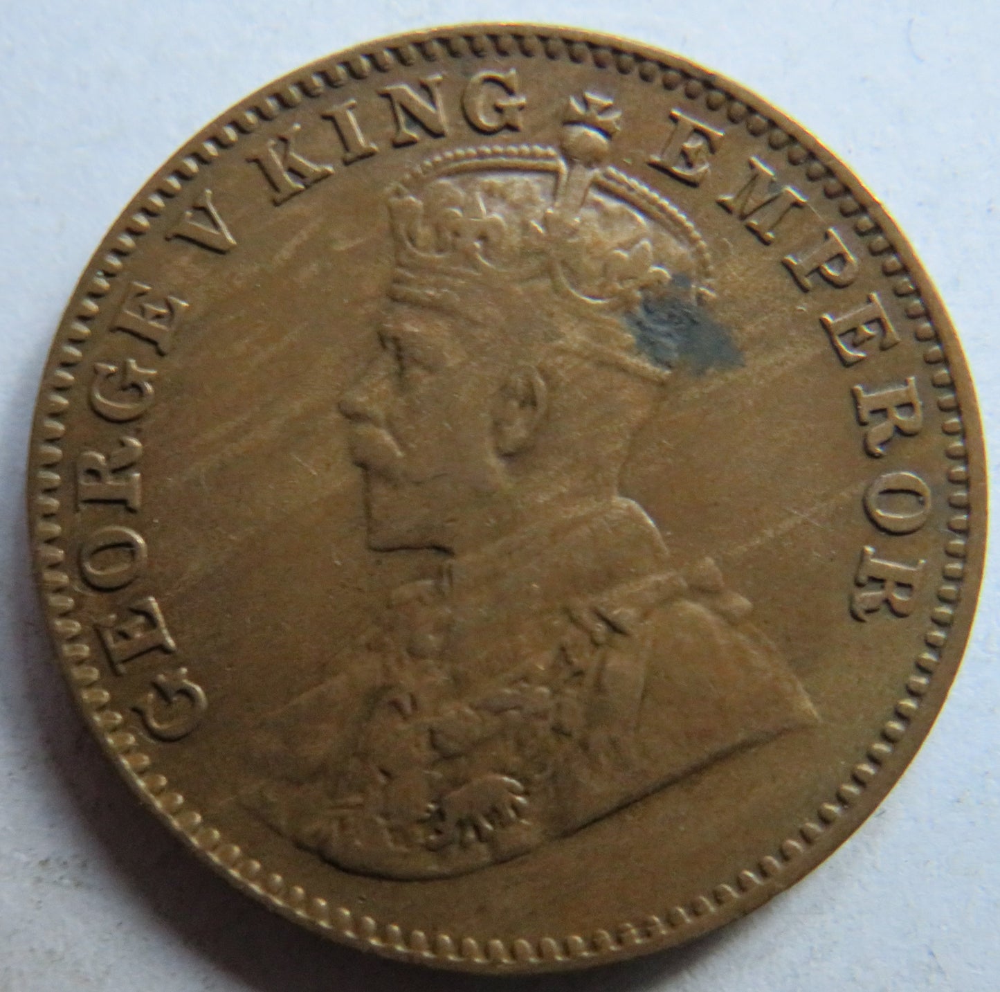 1936 King George V India 1/4 Anna Coin