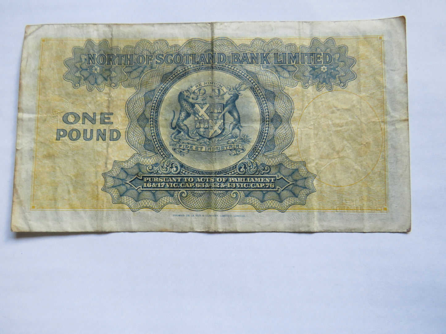 1940 North of Scotland Bank Limited £1 One Pound Banknote