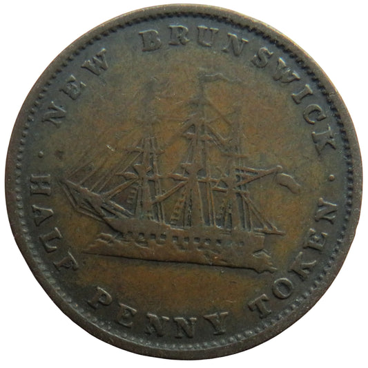 1843 New Brunswick Half Penny Token