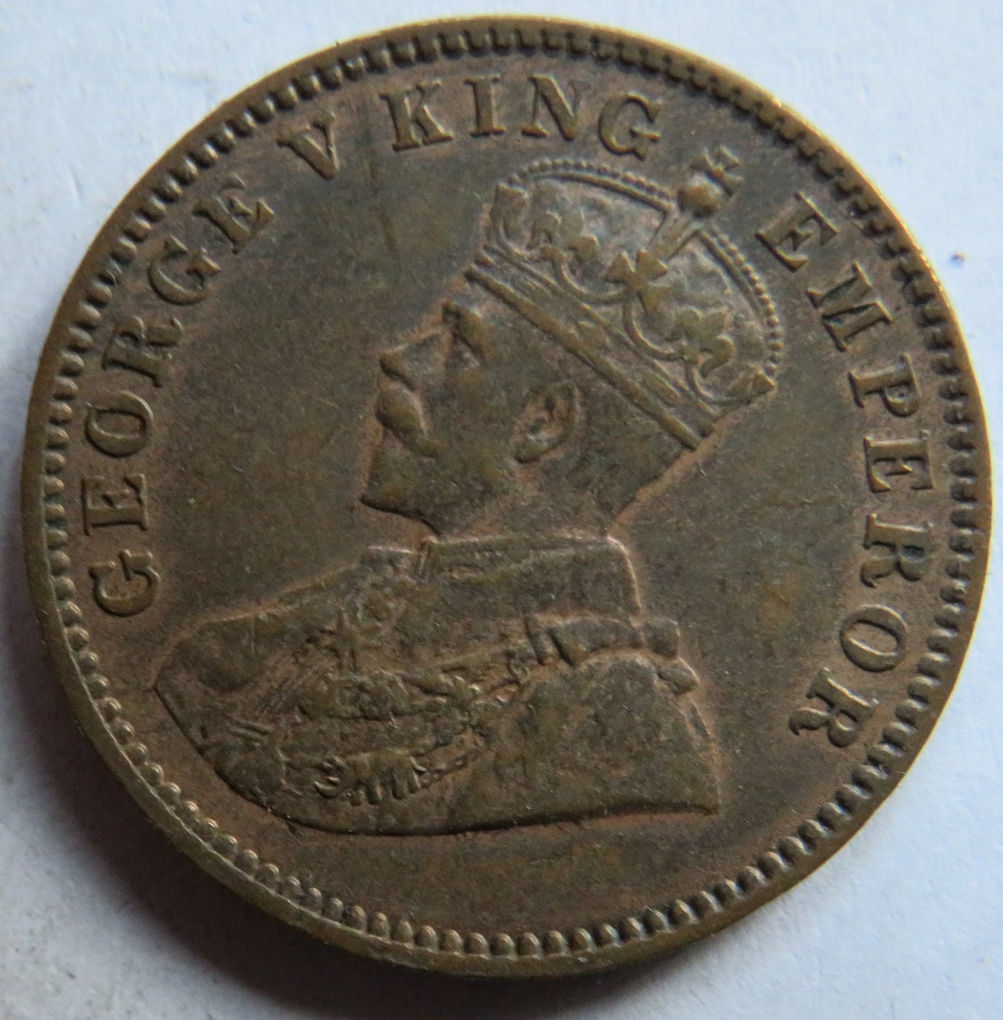 1936 King George V India 1/4 Anna Coin