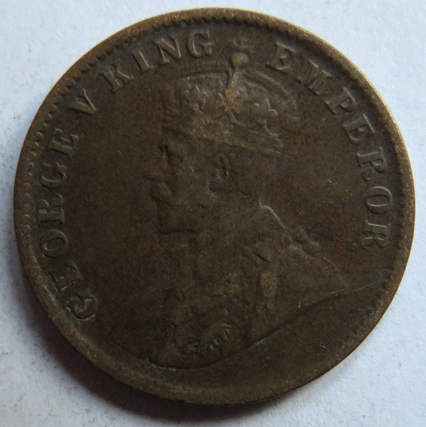 1929 King George V India 1/4 Anna Coin