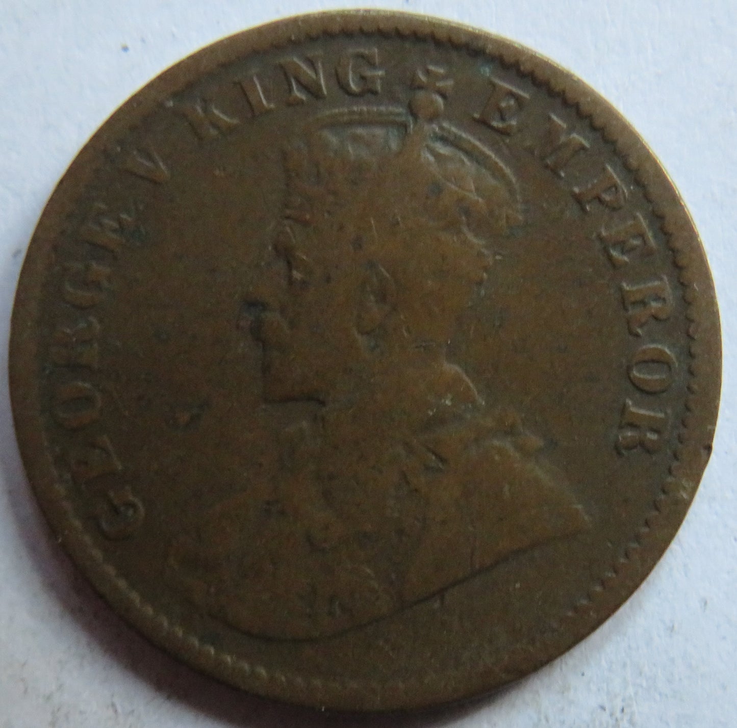 1918 King George V India 1/4 Anna Coin