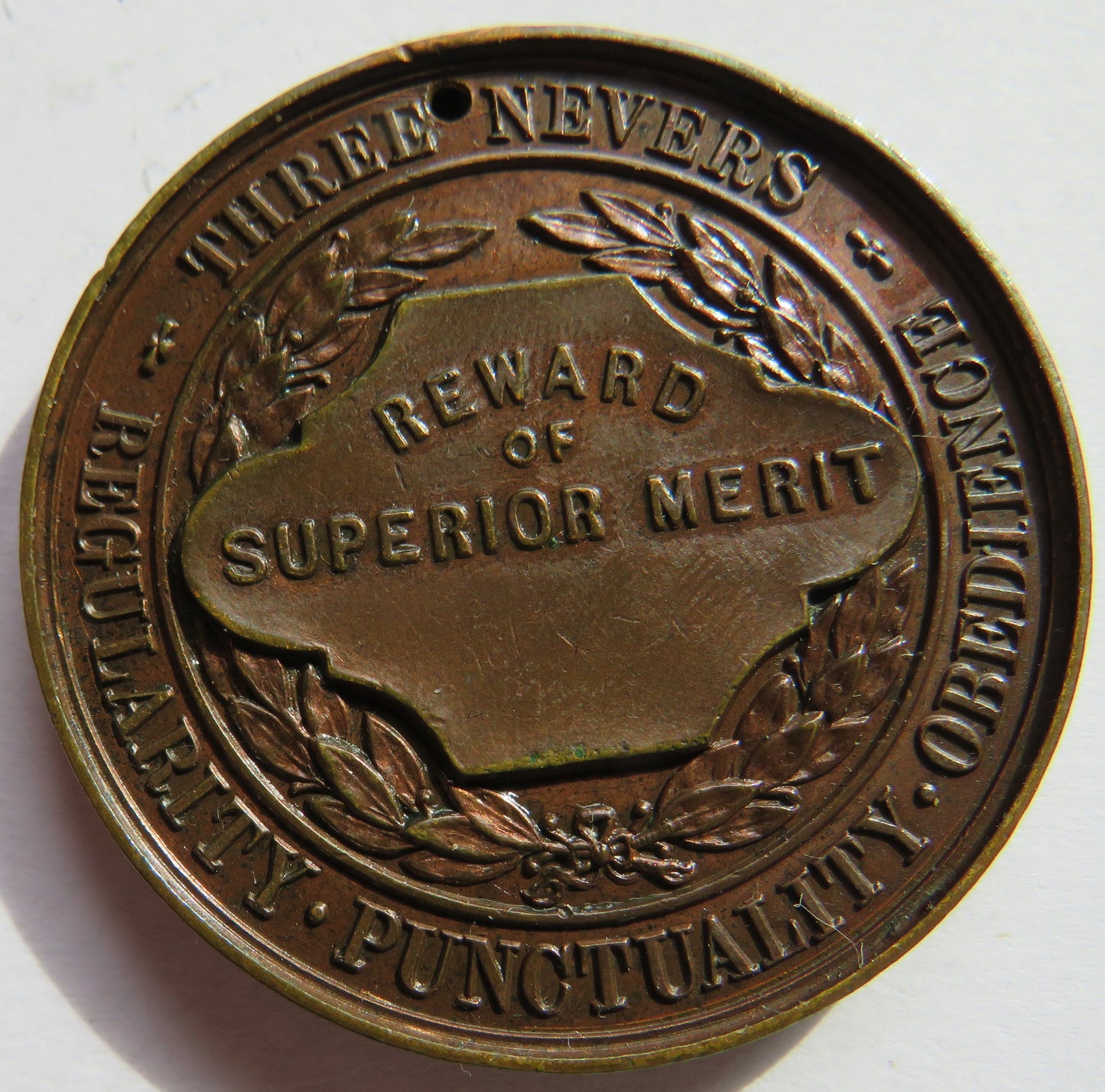 1900 St Paul's Church Day Schools, Warrington Antique Medal Reward of Superior Merit