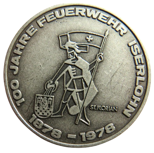 1878-1978 100 Jahre Feuerwehr Iserlohn Vintage German Commemorative Medal