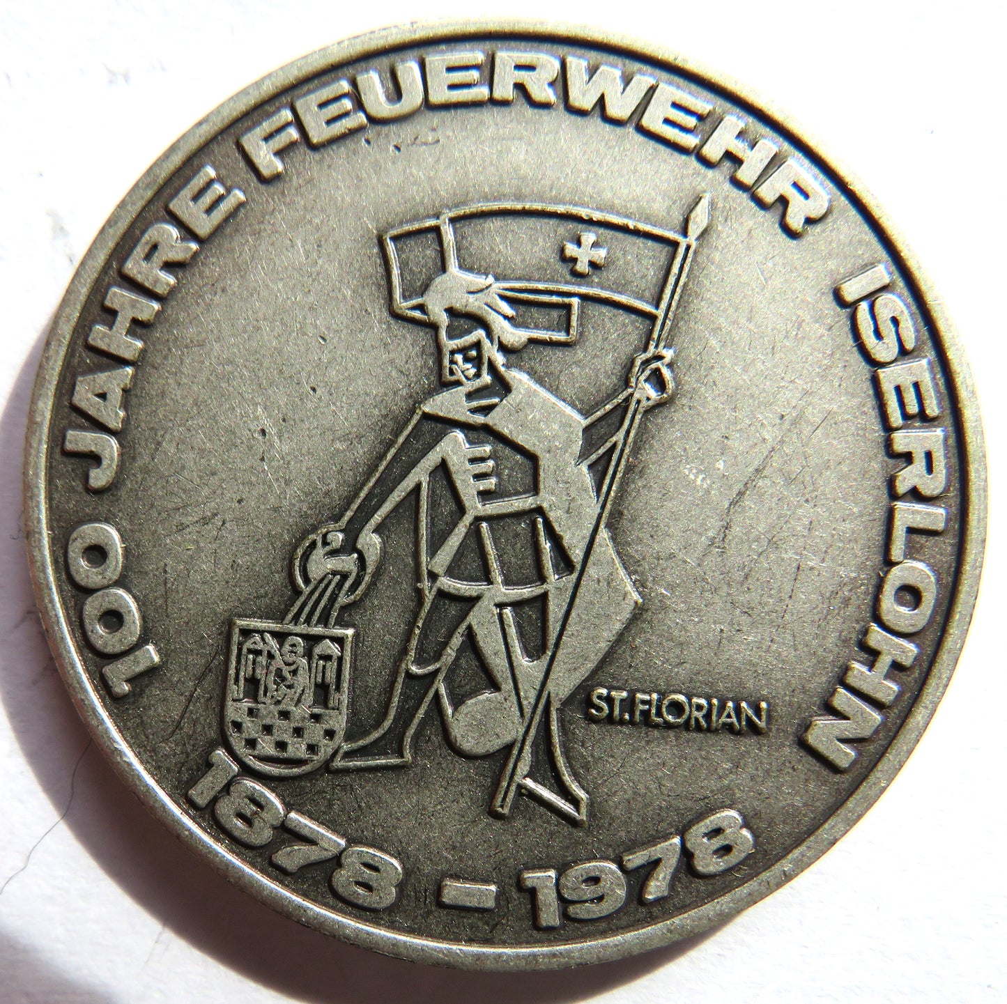 1878-1978 100 Jahre Feuerwehr Iserlohn Vintage German Commemorative Medal