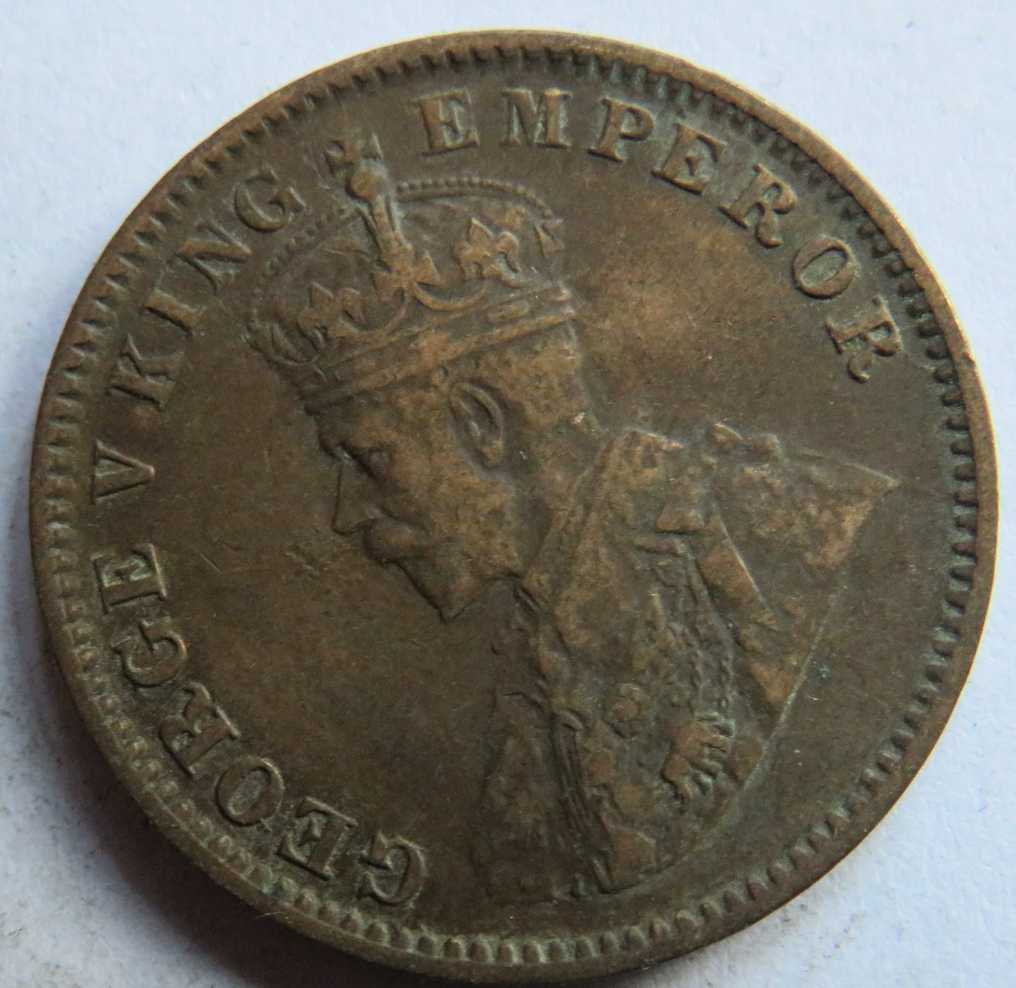 1917 King George V India 1/4 Anna Coin