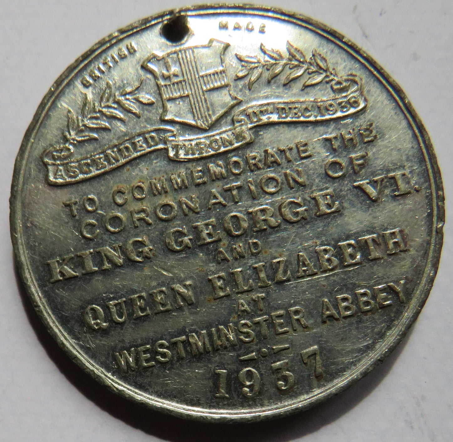 1937 King George VI Coronation Souvenir Medal