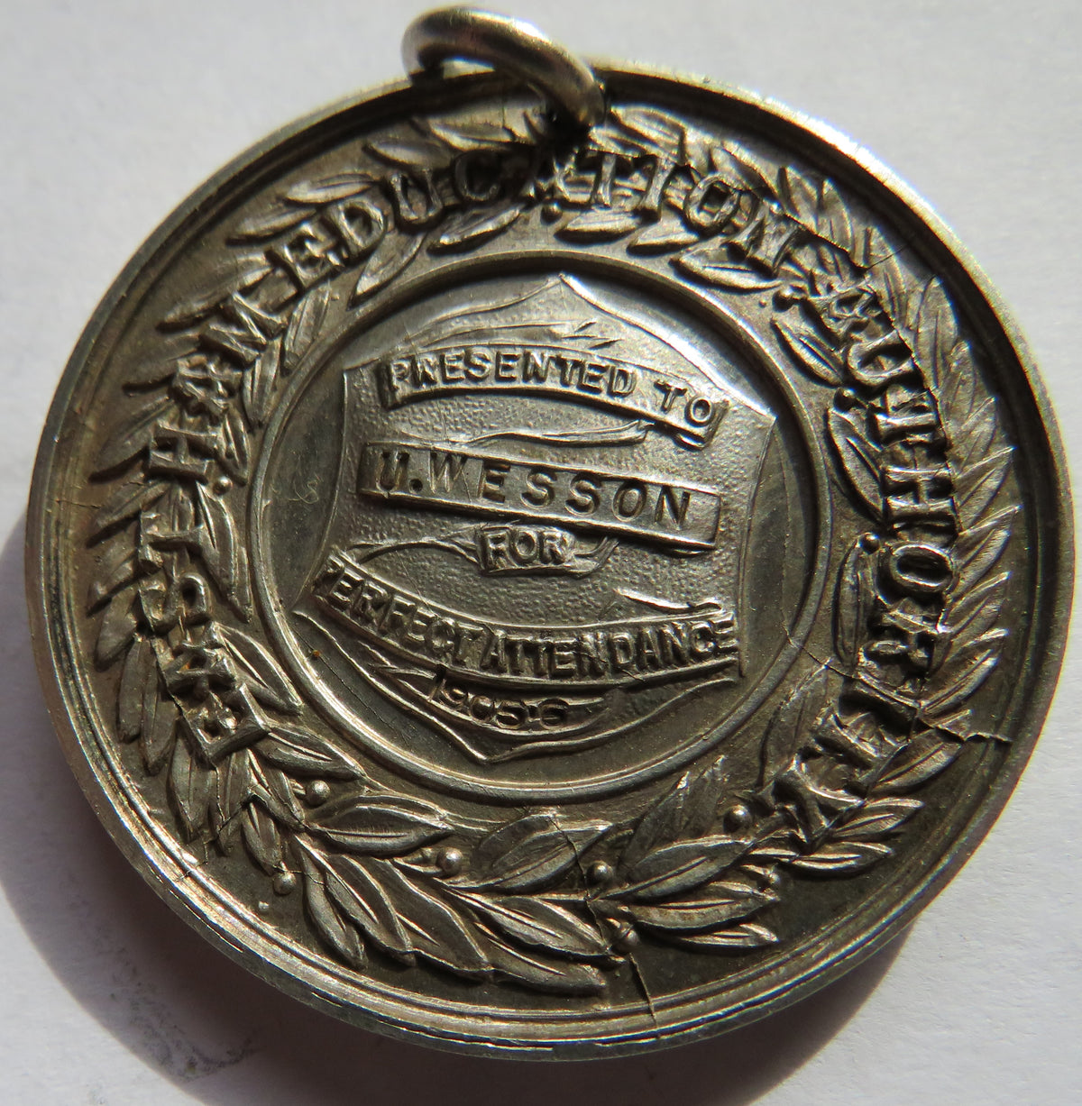 Eastham Education Authority Medal For Perfect Attendance