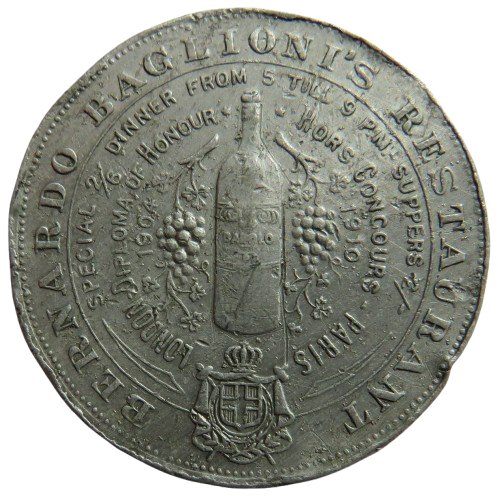 Bernardo Baglioni's Restaurant D'Italia Shaftesbury Avenue Token London