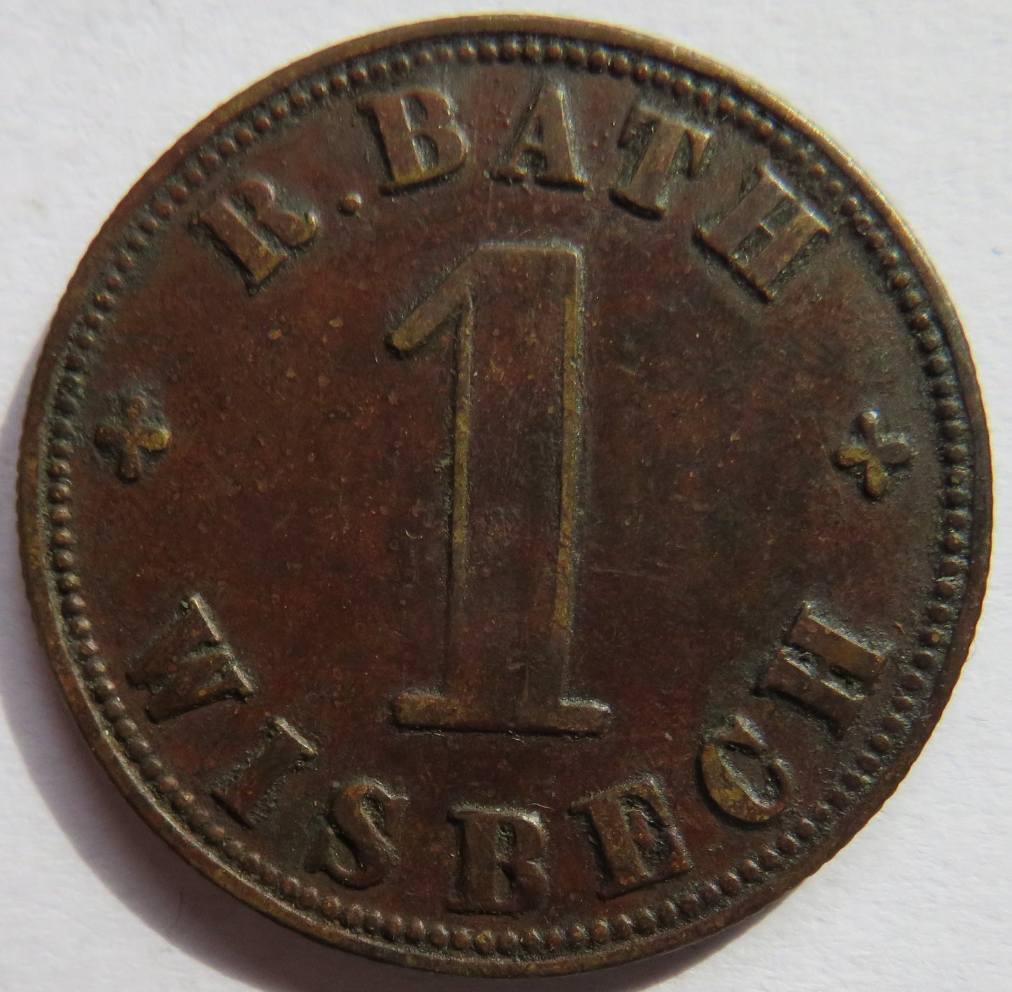 R. Bath Wisbech 1d One Penny Token