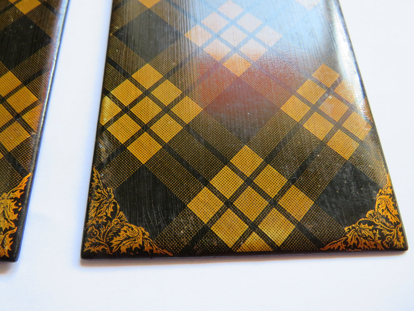 Antique Mauchline Tartan Ware Book Boards "Songs of Burns" McFarlane