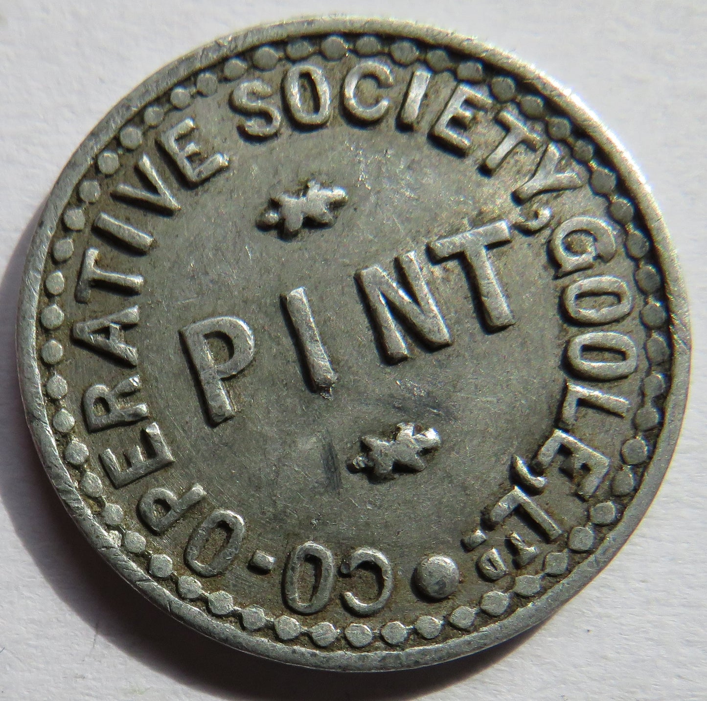 Cooperative Society Goole ltd Pint Token