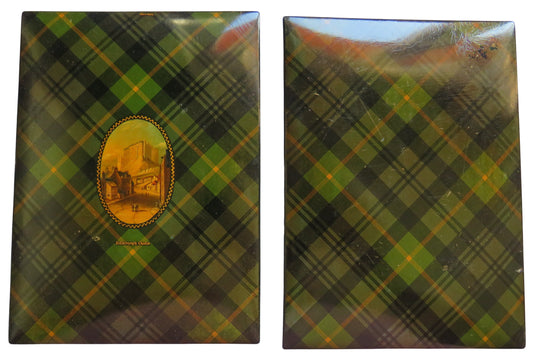 Antique Mauchline Tartan Ware Book Boards Edinburgh Castle Image Gordon Tartan