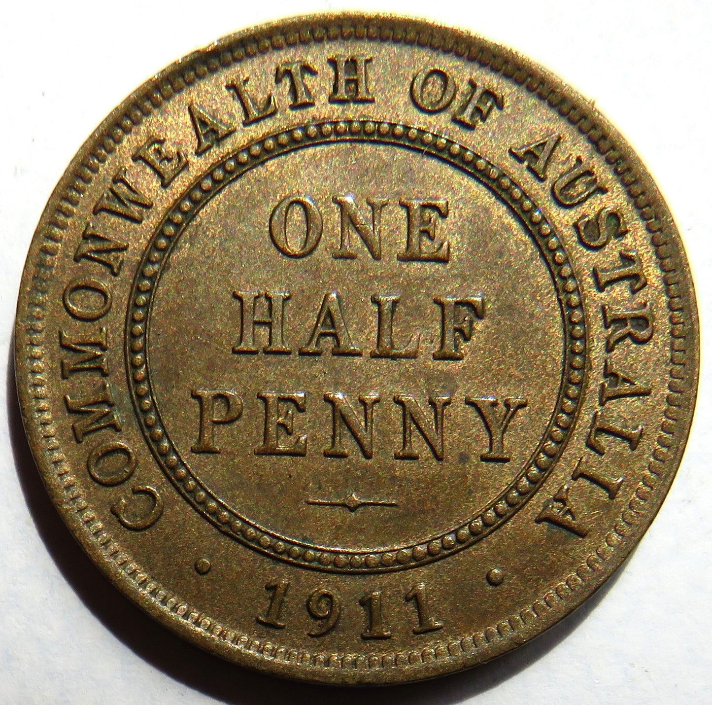 1911 King George V Australia Halfpenny Coin In Higher Grade