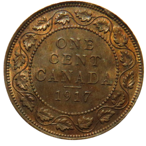 1917 King King George V Canada One Cent Coin In Higher Grade