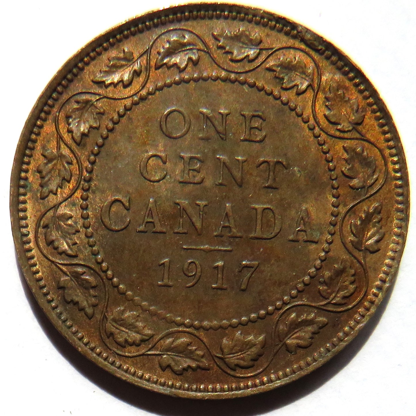 1917 King King George V Canada One Cent Coin In Higher Grade