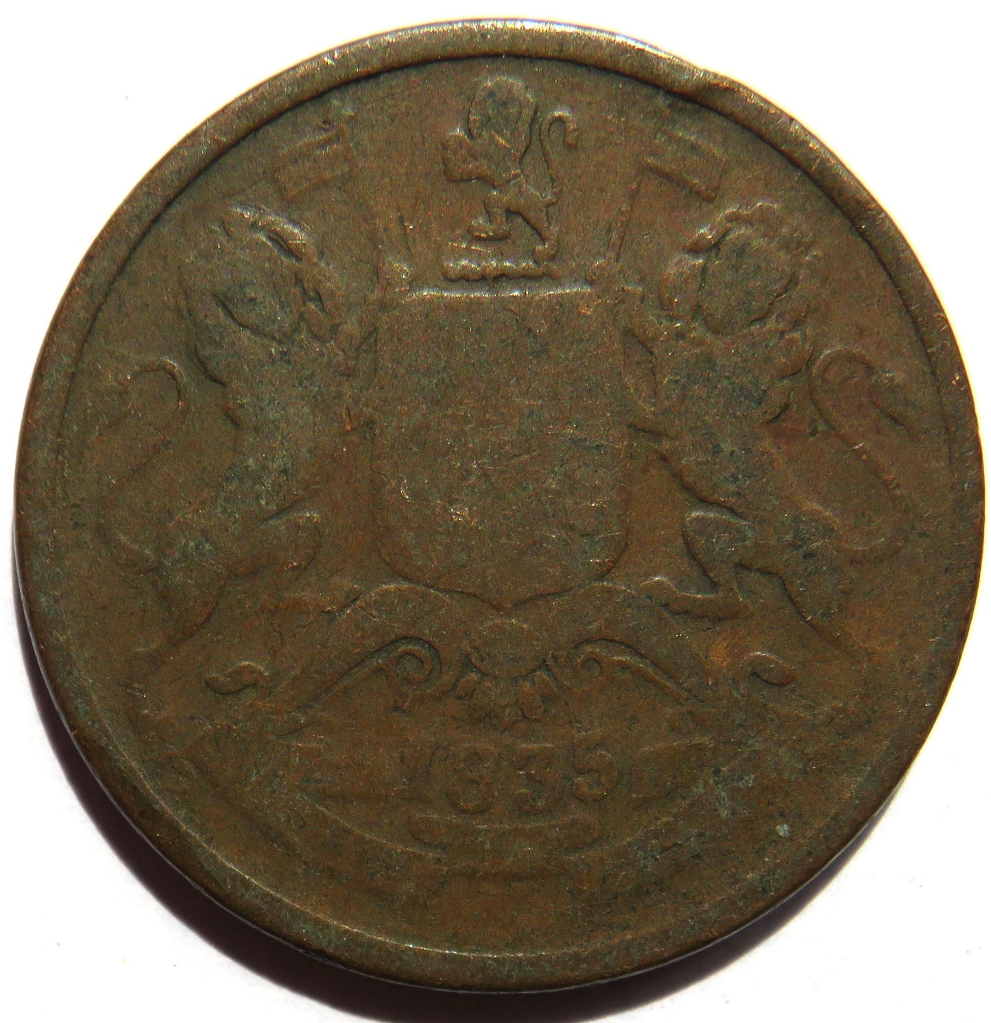 1835 East India Company Half Anna Coin