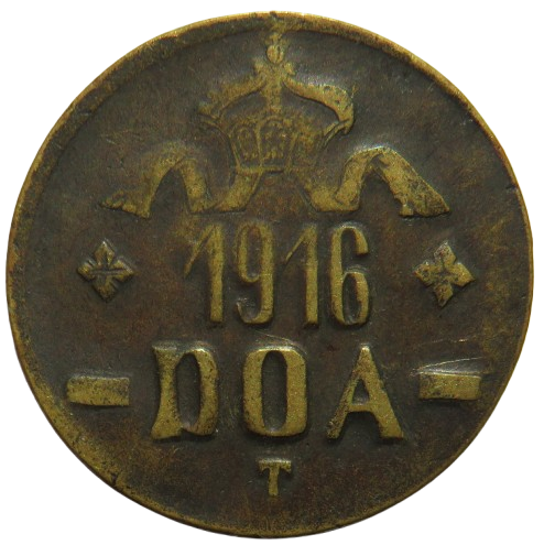 1916 German East Africa 20 Heller Coin