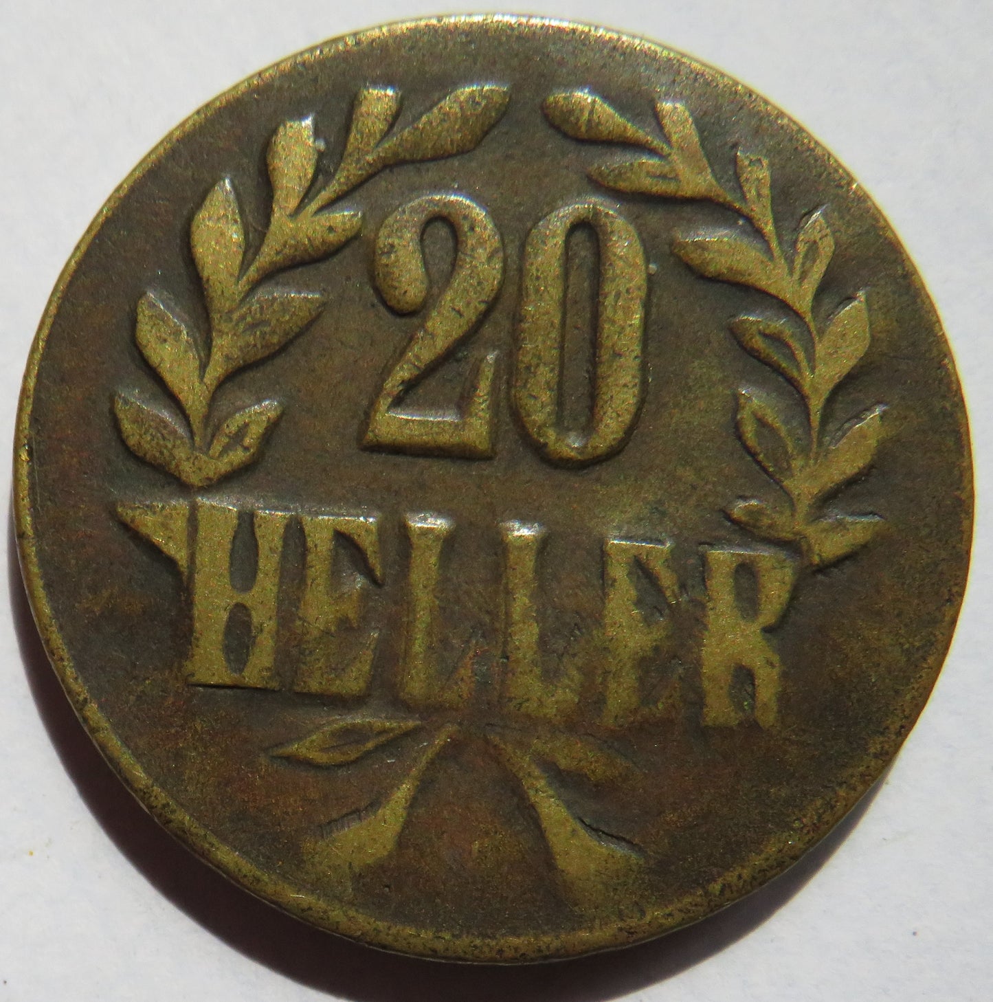 1916 German East Africa 20 Heller Coin