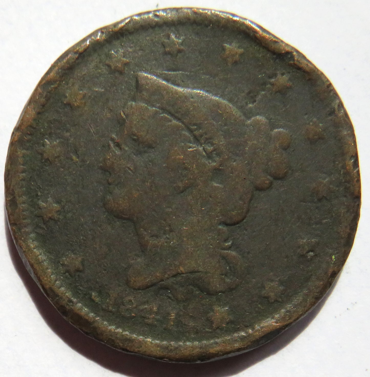 1841 United States Braided Hair One Cent Coin