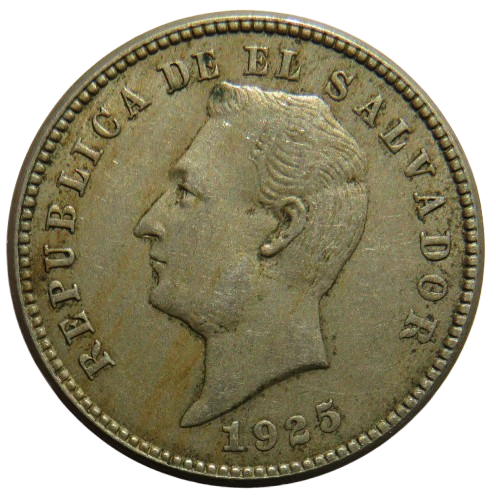 1925 El Salvador 10 Centavos Coin
