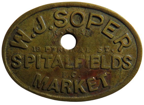 W.J. Soper Spitalfields Market One Shilling Token