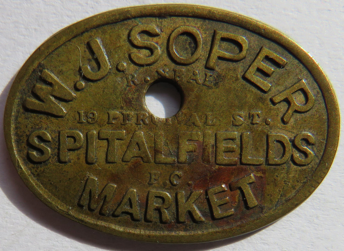 W.J. Soper Spitalfields Market One Shilling Token