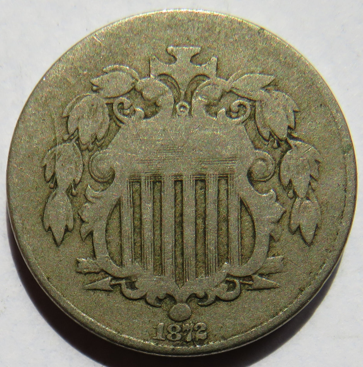 1872 USA Shield Five Cents Coin image 2