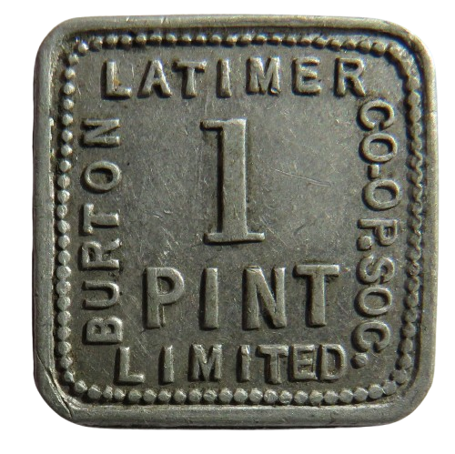 Burton Latimer Cooperative Society 1 Pint Token