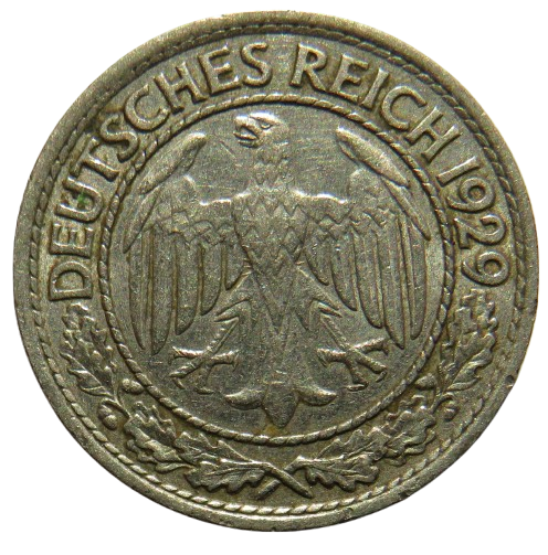 1929-A Germany - Weimar Republic 50 Reichspfennig Coin