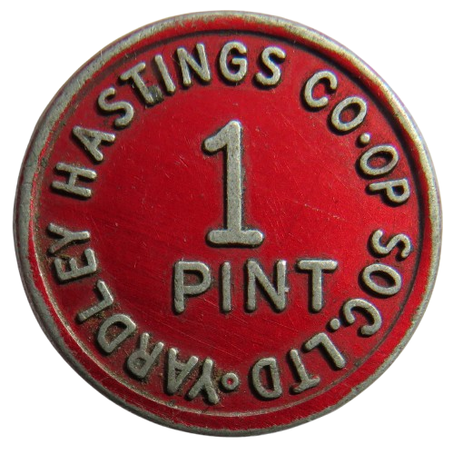 Yardley Hastings Cooperative Society 1 Pint Token
