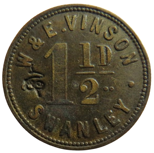 W & E. Vinson Swanley 1 & 1/2d Token