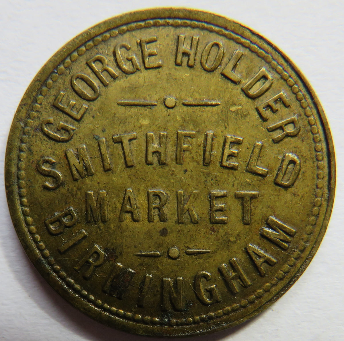 George Holder Smithfield Market Birmingham 1 Shilling Token