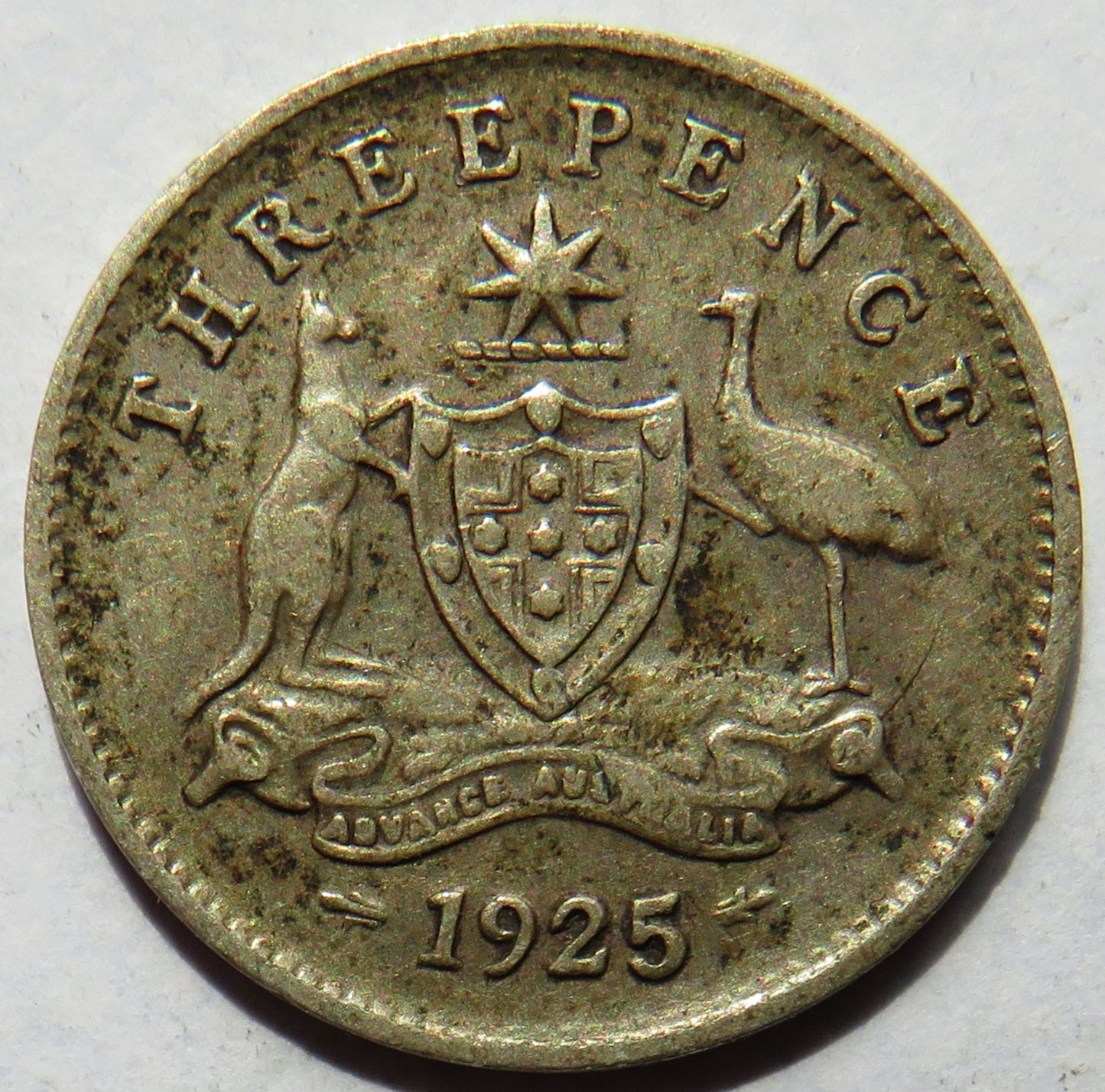 1925 King George V Australia Silver Threepence Coin