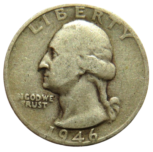 1946 USA Washington Silver $1/4 Quarter Coin