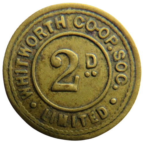 Whitworth Co-op Society 2d Token