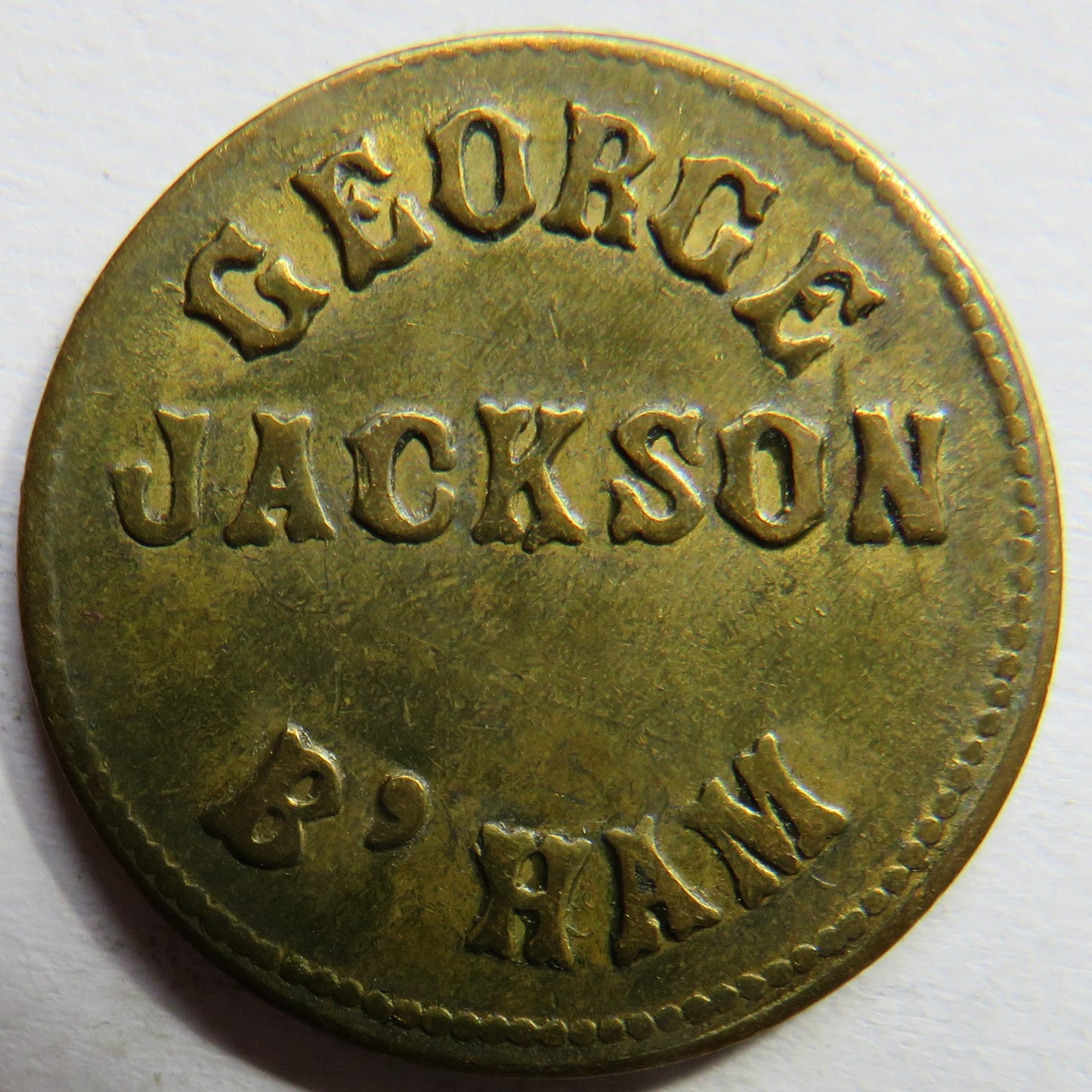 George Jackson Birmingham 1/- One Shilling Token